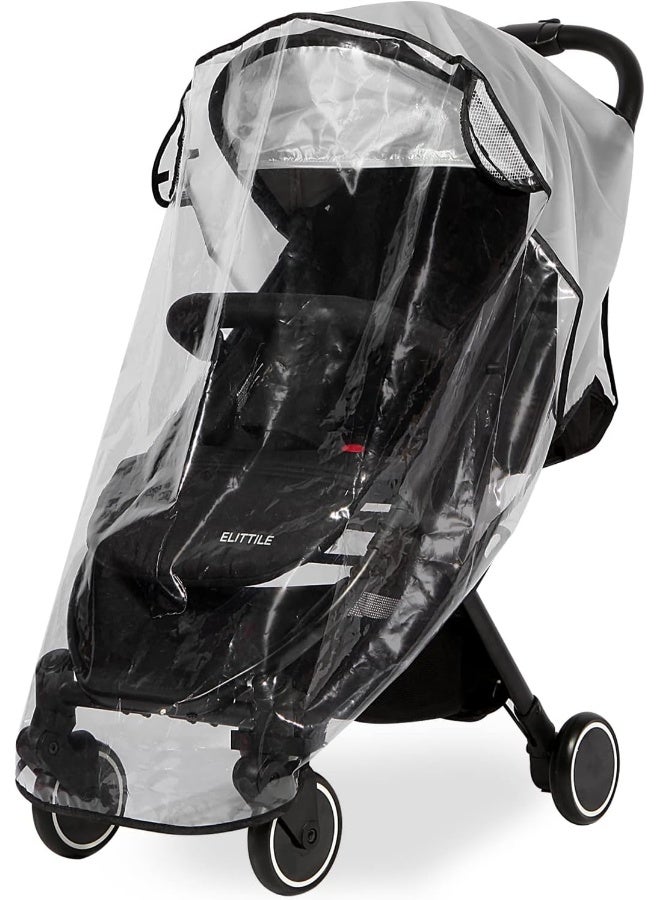 Hrzeem Hrzeem Clear Stroller Rain Cover, Universal Travel Weather Shield Breathable Baby Stroller Rain Cover for Windproof, Waterproof, Protect from Sun Dust Snow - Image 1