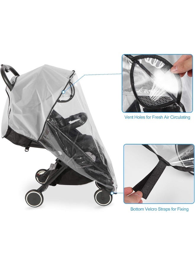 Hrzeem Hrzeem Clear Stroller Rain Cover, Universal Travel Weather Shield Breathable Baby Stroller Rain Cover for Windproof, Waterproof, Protect from Sun Dust Snow - Image 4