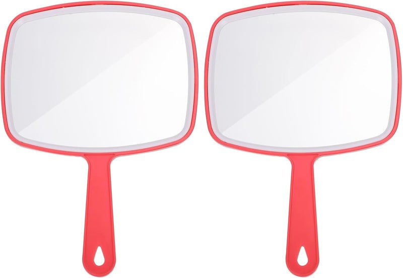 Multiple design variants MAGICLULU Creative Compact Handheld Makeup Mirrors 2pcs, Portable Red Vanity Mirrors with Plastic Frame for Travel and Home Use, Women’s Cosmetic Tool Labor saving Global upgraded economical craftsmanship All-round unified build Updated modern design Practical experience crafted Stackable design Multi-hub shipment dispatch All-round applied quality Remote village delivery cover Big & small space compatible Freeze crack proof Fixed & portable compatible User tested optimized build Integrated local logistics Low maintenance Light sturdy raw material Water rust proof Natural tone color options Permanent & temporary usable Comfort grip Small apartment fit Slow wear optimized quality Remote area delivery Globally engineered build - Image 1