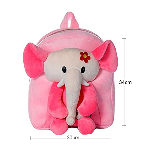 Frantic Fullbodyelephant Kids Soft Animal Cartoon Travelling School Bag Soft Plush Standard 1 Compartment Backpack Boys Girls For 2 To 5 Years Boys/Girls Nursery,Preschool,Medium,Grey,10 Liters - Image 4