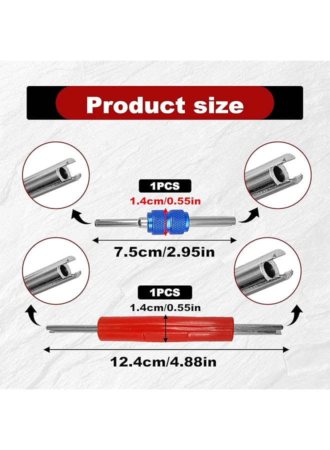 Generic 102Pcs Air Conditioning Valve Core Accessories Kit, A/C R12 R134A Refrigeration Tire Valve Stem With Double Head Dual Dismantling Remover Installer Tool Assortment Kit  - Image 4