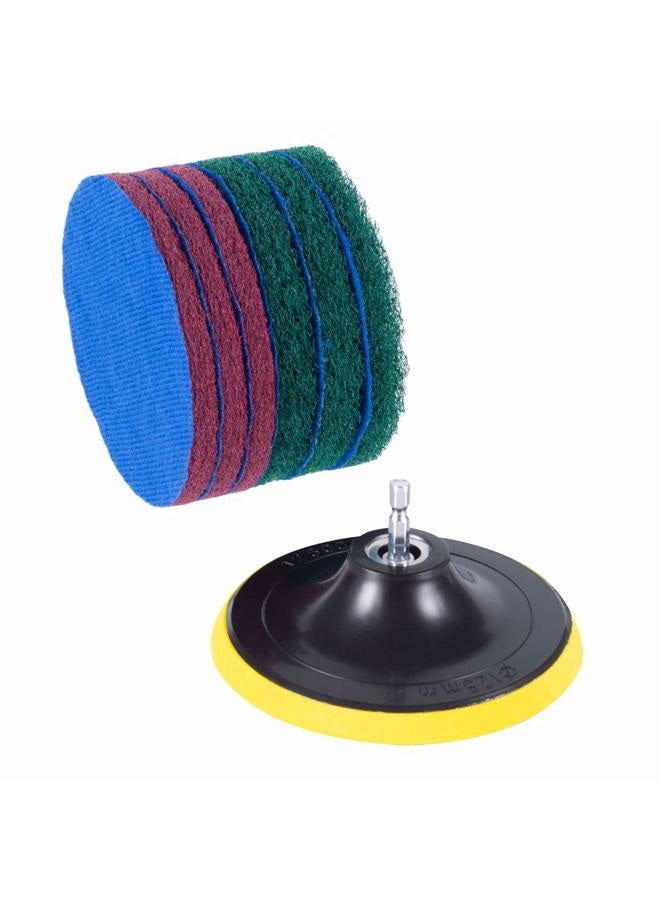 Kichwit Drill Powered Brush Tile Scrubber Scouring Pads Cleaning Kit, 2 Different Stiffness, Disc Pad Holder With 6 Scrubbing Pads, Cleans Large Flat Areas Perfectly 5-Inch - Image 4