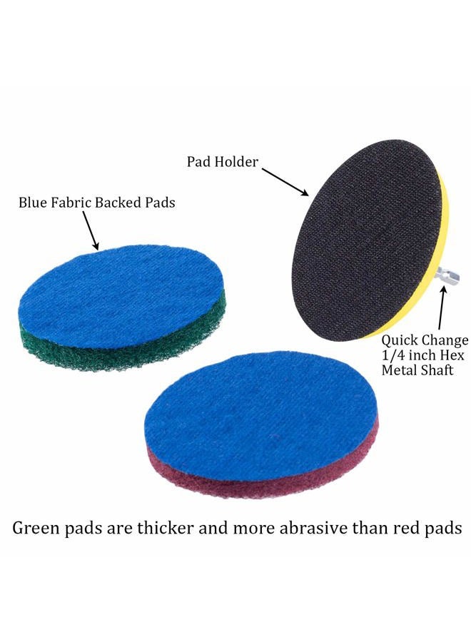 Kichwit Drill Powered Brush Tile Scrubber Scouring Pads Cleaning Kit, 2 Different Stiffness, Disc Pad Holder With 6 Scrubbing Pads, Cleans Large Flat Areas Perfectly 5-Inch - Image 3