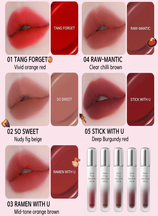 بي بي اي بي بي اي ايه BBIA Air Fit Tint - أحمر شفاه سائل فائق الثبات، يدوم طويلاً، خفيف الوزن، غني بالأصباغ، ألوان شفافة، لا يتلطخ، بلمسة نهائية مخملية غير لامعة، مكياج كوري يومي (05 STICK WITH U، عبوة من قطعة واحدة) - Image 2