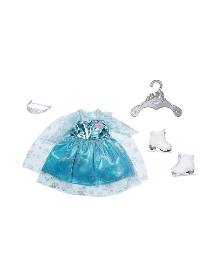 Baby Born Princess On Ice Dress Set Fits Dolls up to 43cm, Includes Dress, Tiara and ice Skates - Image 1