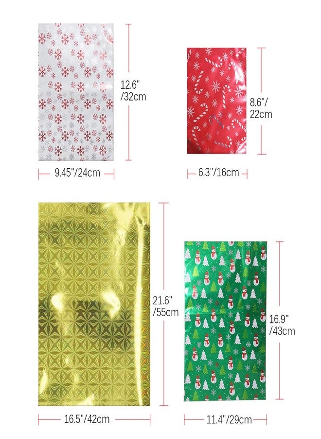 WesGen Christmas Gift Bags, 40Pcs Santa Wrapping Gift Bag in 4 Sizes and 4 Designs, with Ribbon Ties and Tags - Image 4