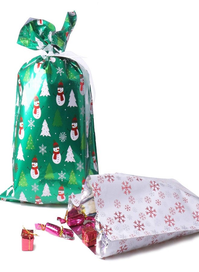 WesGen Christmas Gift Bags, 40Pcs Santa Wrapping Gift Bag in 4 Sizes and 4 Designs, with Ribbon Ties and Tags - Image 5