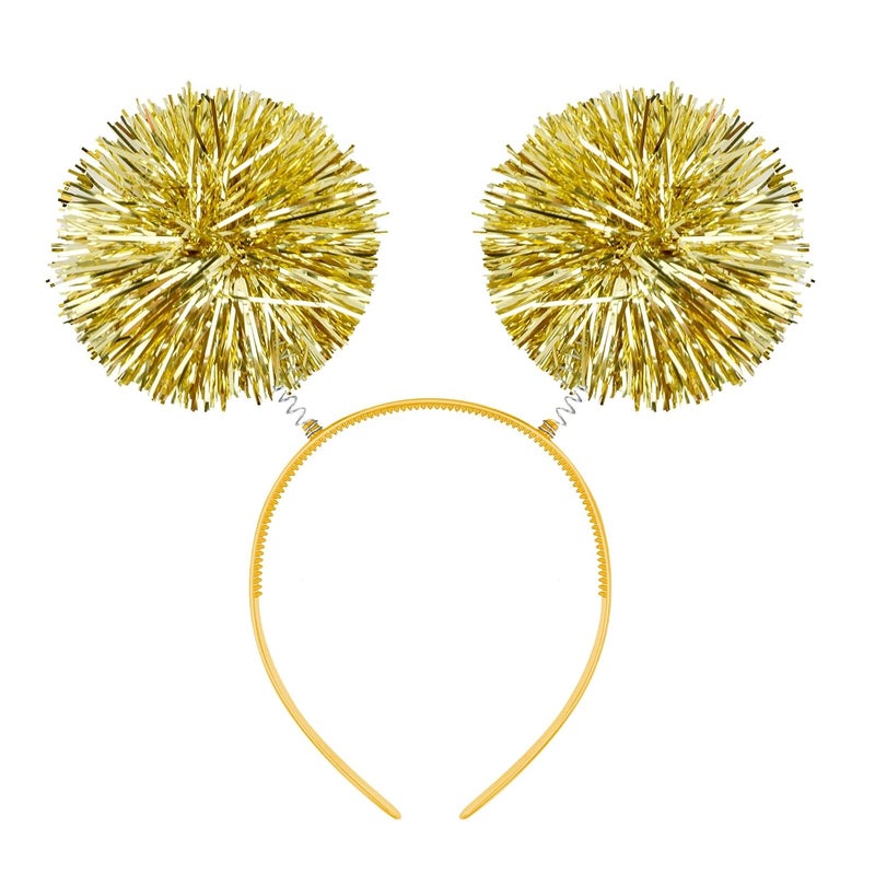 CUBACO Gold Pom Pom Headband Birthday Headband for Girls Pomni Headband Birthday Girl Headband Pride Hair Accessories for Women Alien Headband Suitable for Adults Party Accessory