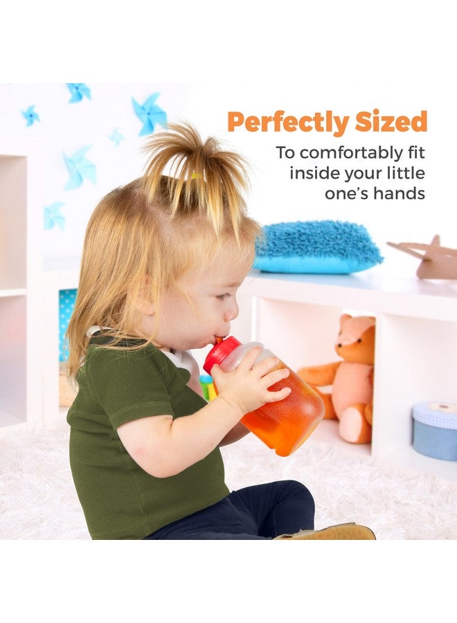 Tribello Small 8oz Kids Water Bottle With Straw, Reusable Plastic Leak Proof Toddler/Kids Water drink Bottle With Flip Straw Lid, BPA-free, 4 Pack - Image 2