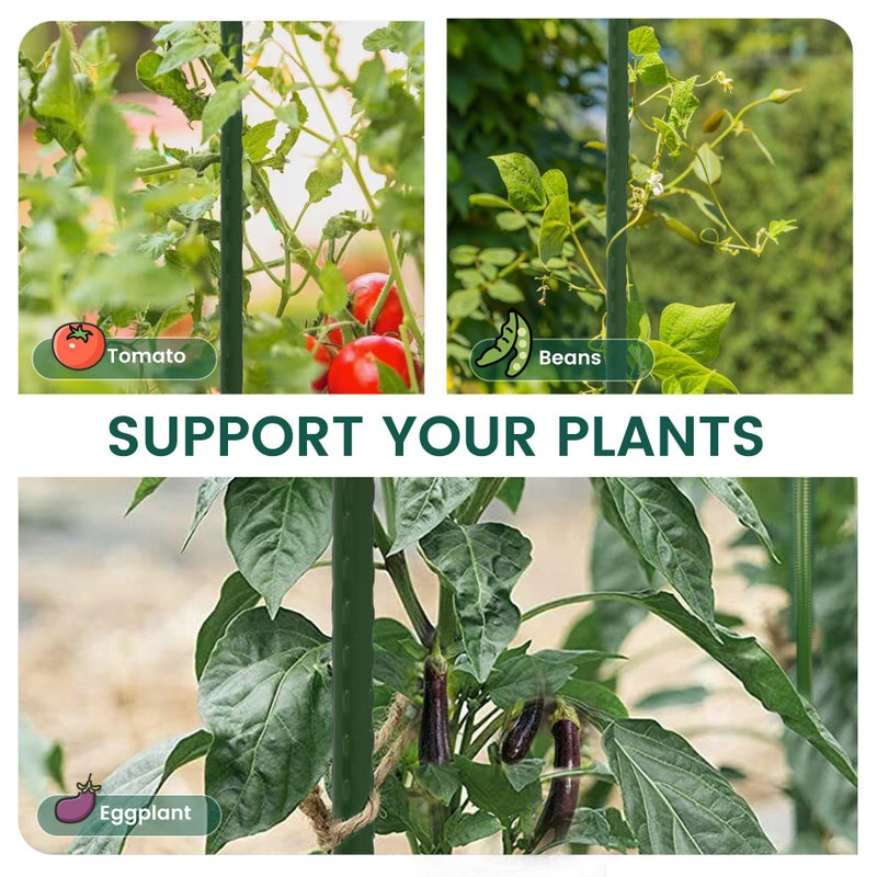 PROWORX 36 Inch 3 Ft Plant Support Garden Stakes 25 PCS, Sturdy Steel Plastic Coated Sticks for Outdoor Growing Climbing, Tomato, Trees, Cucumber, Beans - Image 2