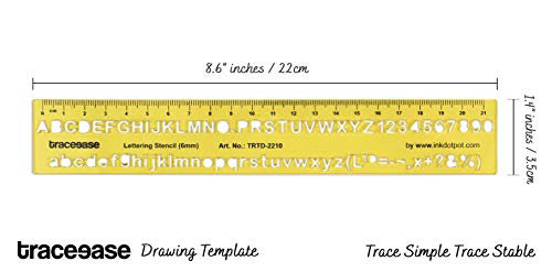 Traceease Upper CaseLower Case Numbers Lettering Template Drafting Tools Alphabet Letter Stencils6mm Alphabet Size - Image 3