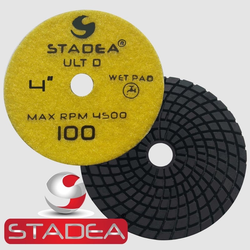 Stadea PPW108X Granite Polishing Pads 4 Diamond Pad Black Buff For Granite Quartz Stones Polish - Image 4