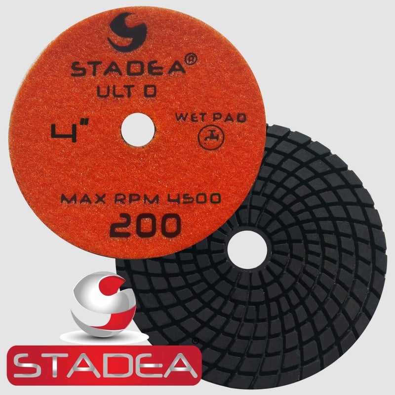 Stadea PPW108X Granite Polishing Pads 4 Diamond Pad Black Buff For Granite Quartz Stones Polish - Image 5