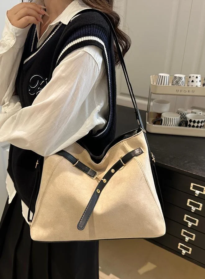 Take Two  Beige Shoulder Bag with Belt Strap Detail for Women | Best Price UAE