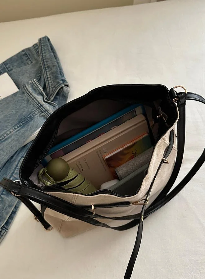 Take Two  Beige Shoulder Bag with Belt Strap Detail for Women | Best Price UAE