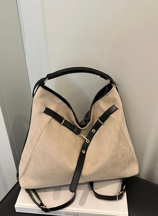 Take Two  Beige Shoulder Bag with Belt Strap Detail for Women | Best Price UAE