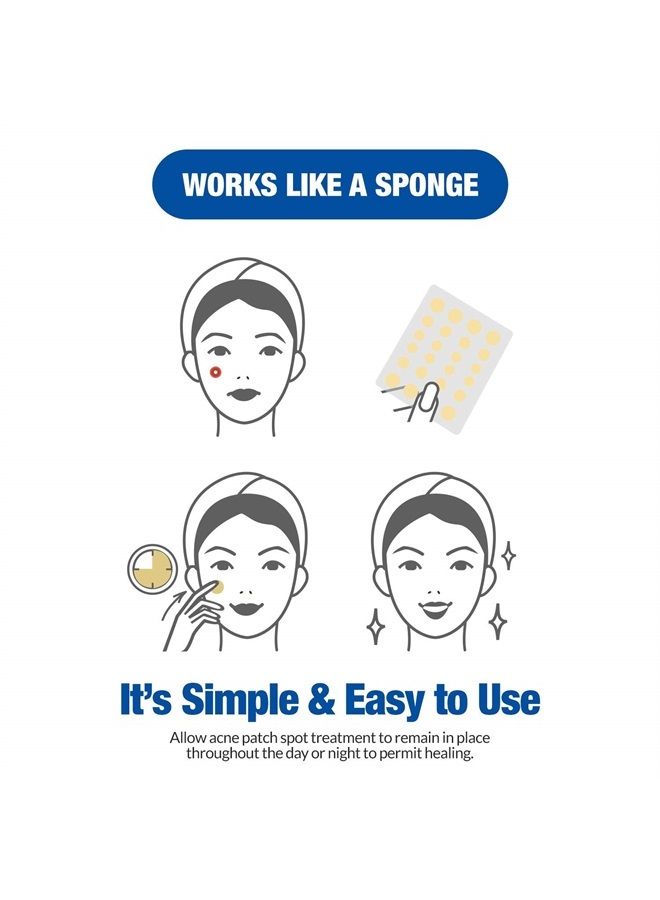 MEDca Acne Absorbing Covers - Hydrocolloid Acne Care Bandages (240 Count) Three Universal Patch Sizes, Acne Blemish Treatment for Face & Skin Spot Pore Patch that Conceals, Reduce Pimples and Blackheads - Image 3