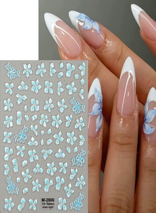BYJKYEN Flower Nail Sticker for Nails Art 3D Self-Adhesive Hibiscus Nail Decals Summer Flowers Nail Charm Stickers DIY Manicure Decoration Supplies for Women and Girls Daily Wear Nails - Image 4