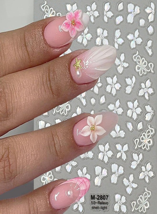 BYJKYEN Flower Nail Sticker for Nails Art 3D Self-Adhesive Hibiscus Nail Decals Summer Flowers Nail Charm Stickers DIY Manicure Decoration Supplies for Women and Girls Daily Wear Nails - Image 5