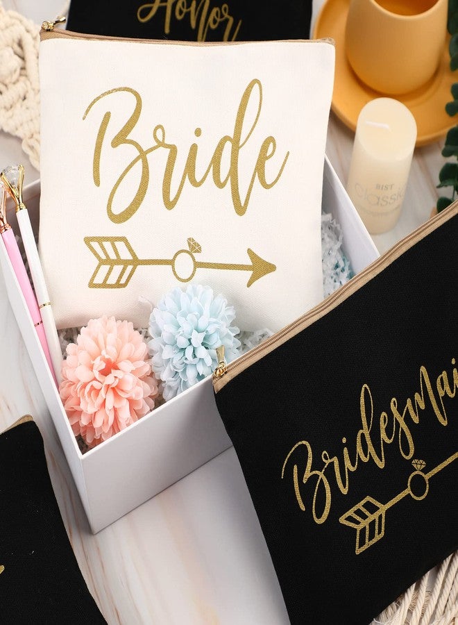 Weewooday 8 Pcs Bridesmaid Makeup Bag Matron of Honor Gifts Bridal Bag for Bridal Wedding Party Gift(Stylish Pattern) - Image 5