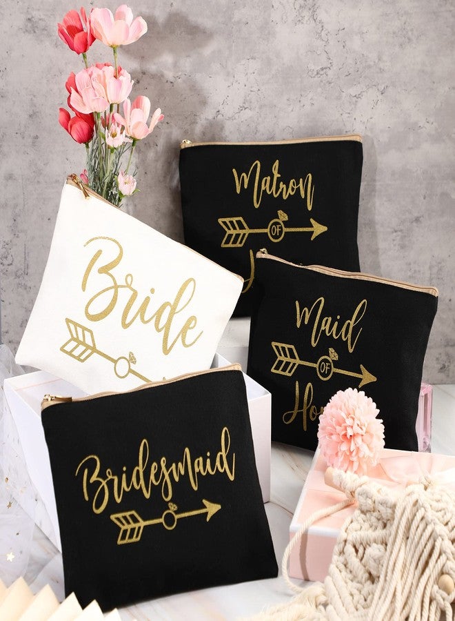 Weewooday 8 Pcs Bridesmaid Makeup Bag Matron of Honor Gifts Bridal Bag for Bridal Wedding Party Gift(Stylish Pattern) - Image 4