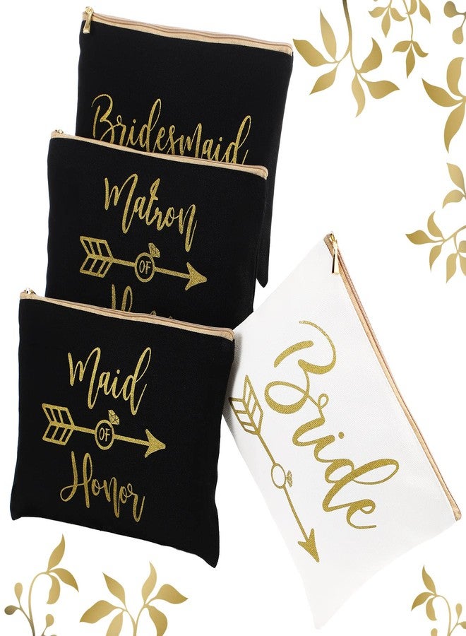 Weewooday 8 Pcs Bridesmaid Makeup Bag Matron of Honor Gifts Bridal Bag for Bridal Wedding Party Gift(Stylish Pattern) - Image 3