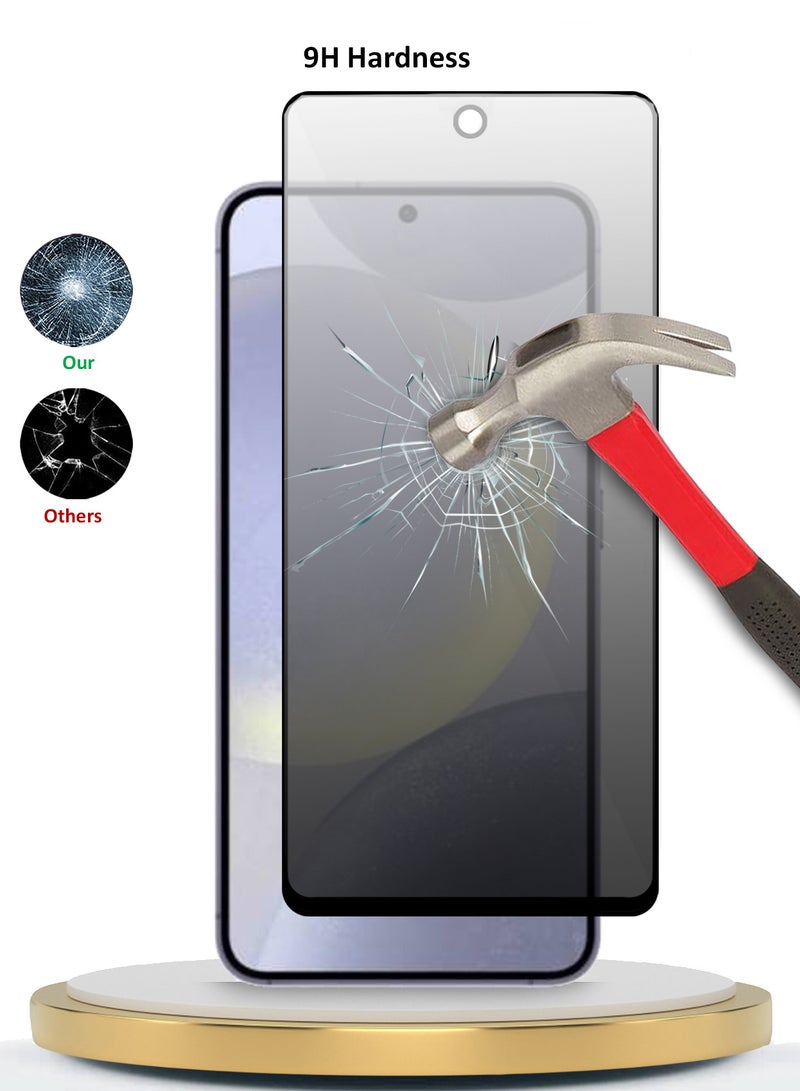 Wtech Samsung Galaxy S24+ / S24 Plus 5G 2024 Premium E2E Privacy Full Glue Full Cover Tempered Glass Screen Protector (MSGECP) - Clear/Black - Image 2