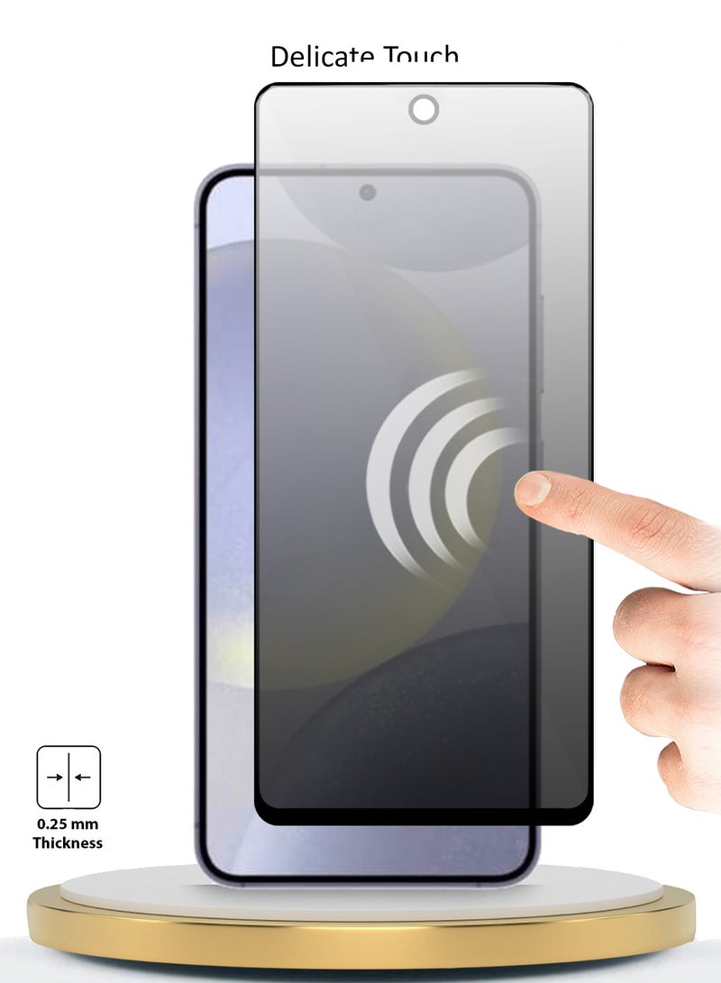 Wtech Samsung Galaxy S24+ / S24 Plus 5G 2024 Premium E2E Privacy Full Glue Full Cover Tempered Glass Screen Protector (MSGECP) - Clear/Black - Image 3