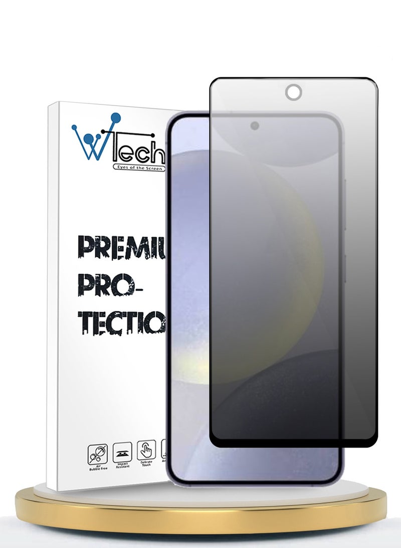 Wtech Samsung Galaxy S24+ / S24 Plus 5G 2024 Premium E2E Privacy Full Glue Full Cover Tempered Glass Screen Protector (MSGECP) - Clear/Black - Image 1