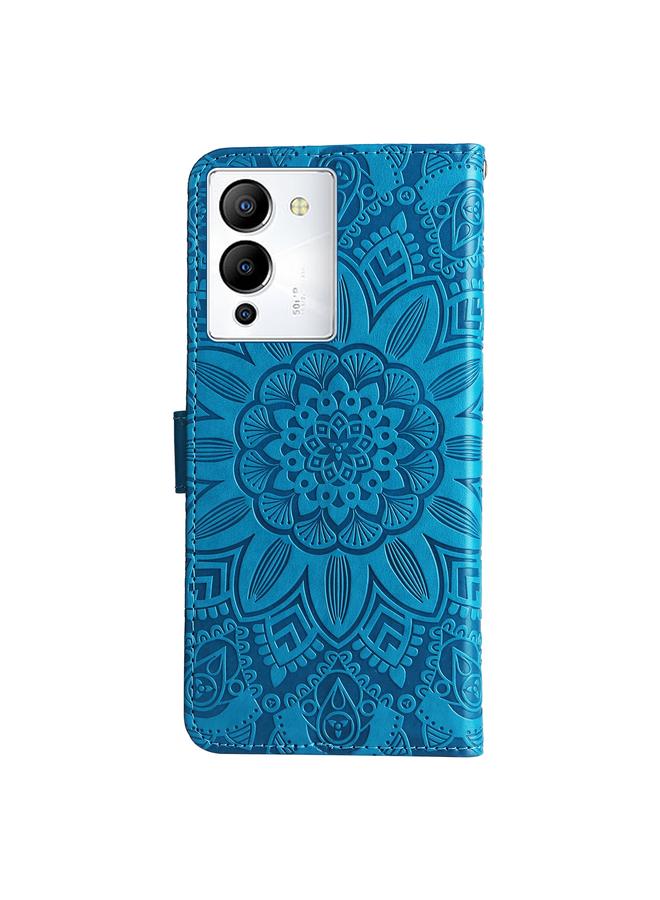 اس-توب جراب لهاتف Infinix Note 12 / G96 مصنوع من الجلد المنقوش بنقشة دوار الشمس - Image 3