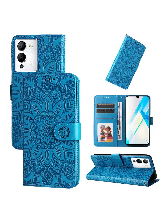 اس-توب جراب لهاتف Infinix Note 12 / G96 مصنوع من الجلد المنقوش بنقشة دوار الشمس - Image 1