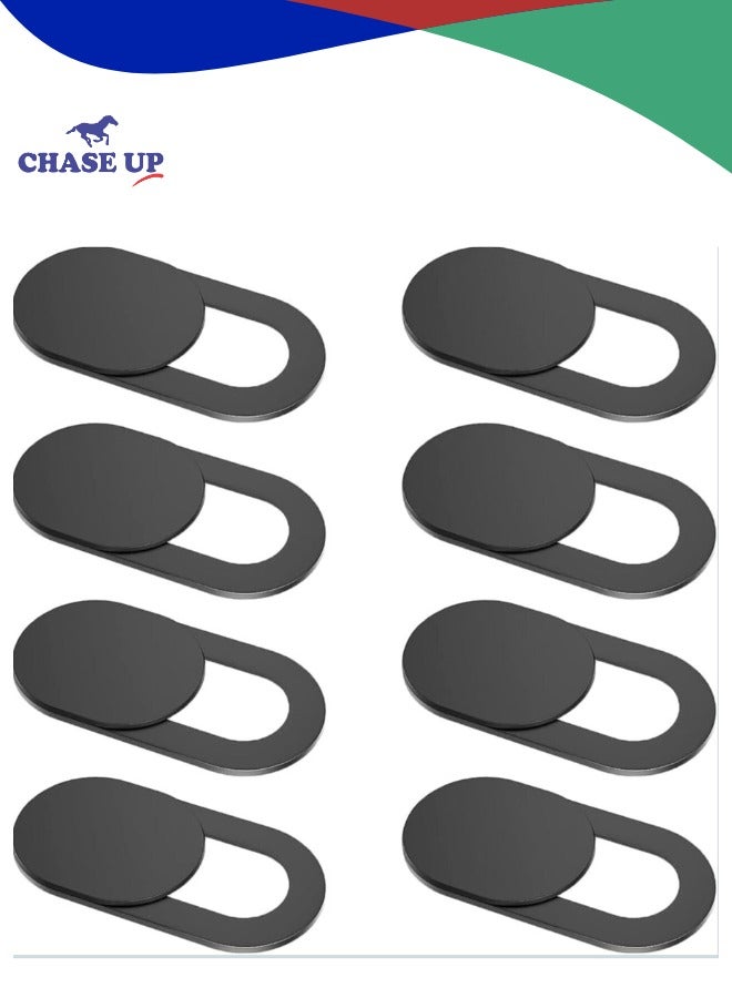 Chase Up [8 Pack] Ultra-Thin Webcam Cover Slide – 0.022in Privacy Protector for Laptop, MacBook, iPhone, iPad, PC & More – Sleek Camera Blocker for Online Security - BLACK  - Image 1