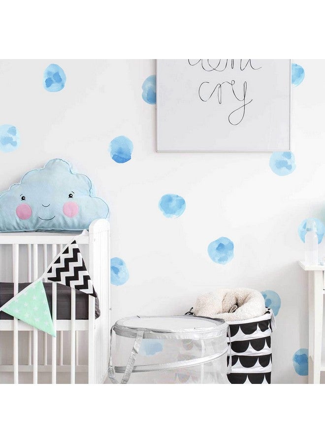 ROFARSO 120 Decals 2.2'' Sky Blue Watercolor Polka Dots Wall Decals Stickers Diy Removable Peel & Stick Wall Art Decorations Home Decor For Nursery Bedroom Living Room Playing Room - Image 2