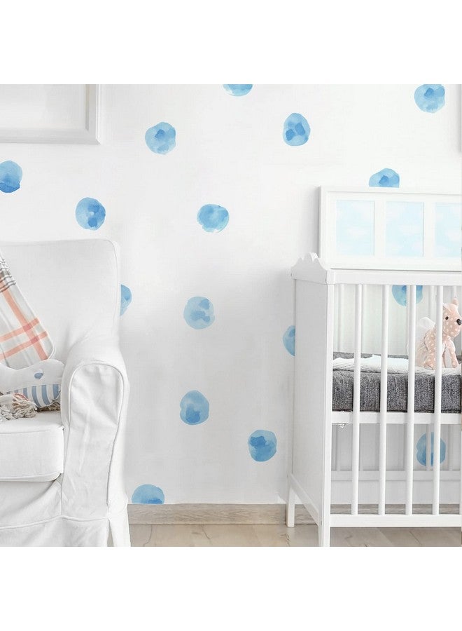 ROFARSO 120 Decals 2.2'' Sky Blue Watercolor Polka Dots Wall Decals Stickers Diy Removable Peel & Stick Wall Art Decorations Home Decor For Nursery Bedroom Living Room Playing Room - Image 3