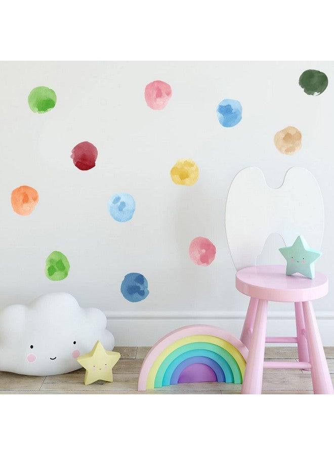 ROFARSO 120 Decals 2.2'' Sky Blue Watercolor Polka Dots Wall Decals Stickers Diy Removable Peel & Stick Wall Art Decorations Home Decor For Nursery Bedroom Living Room Playing Room - Image 4