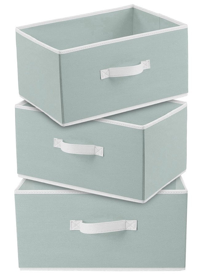 Kuber Industries Kuber Industries Foldable Boxes For Storage (Pack of 3) - Multipurpose Storage Organizer For Clothes | Wardrobe | Closet | Toys | Books | Home - Undergarment Organizer Basket With Handle (Light Grey)  - Image 1