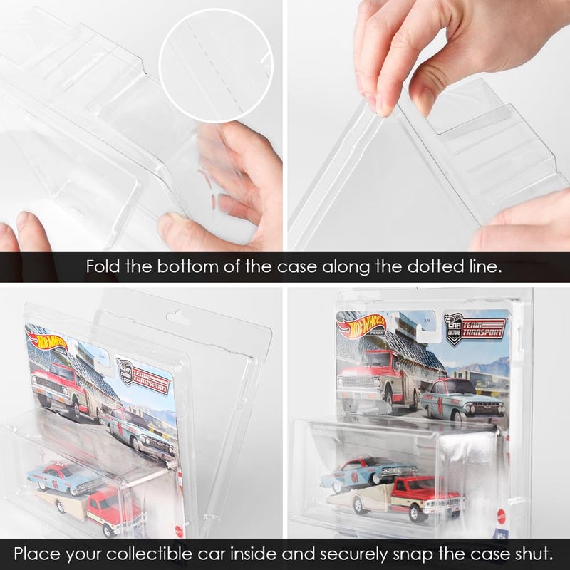 baskiss 12 Pack Protector Cases Compatible with Hot Wheels Team Transport â€“ 0.7mm Thick PET Clear Clamshell Display & Storage Blister Protective Covers (12) - Image 2