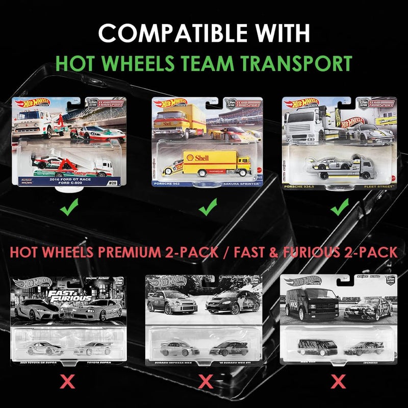 baskiss 12 Pack Protector Cases Compatible with Hot Wheels Team Transport â€“ 0.7mm Thick PET Clear Clamshell Display & Storage Blister Protective Covers (12) - Image 4