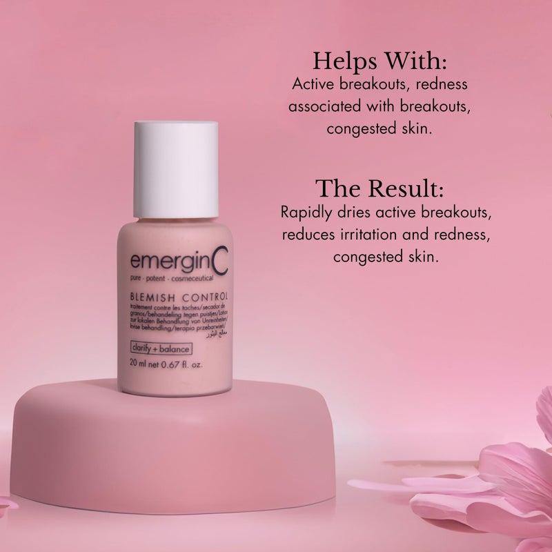 emerginC Blemish Control - Tinted Drying Spot Treatment with Salicylic Acid + Colloidal Sulfur to Improve the Appearance of Active Breakouts + Address Impurities (0.67 Ounce, 20 ml) - Image 2