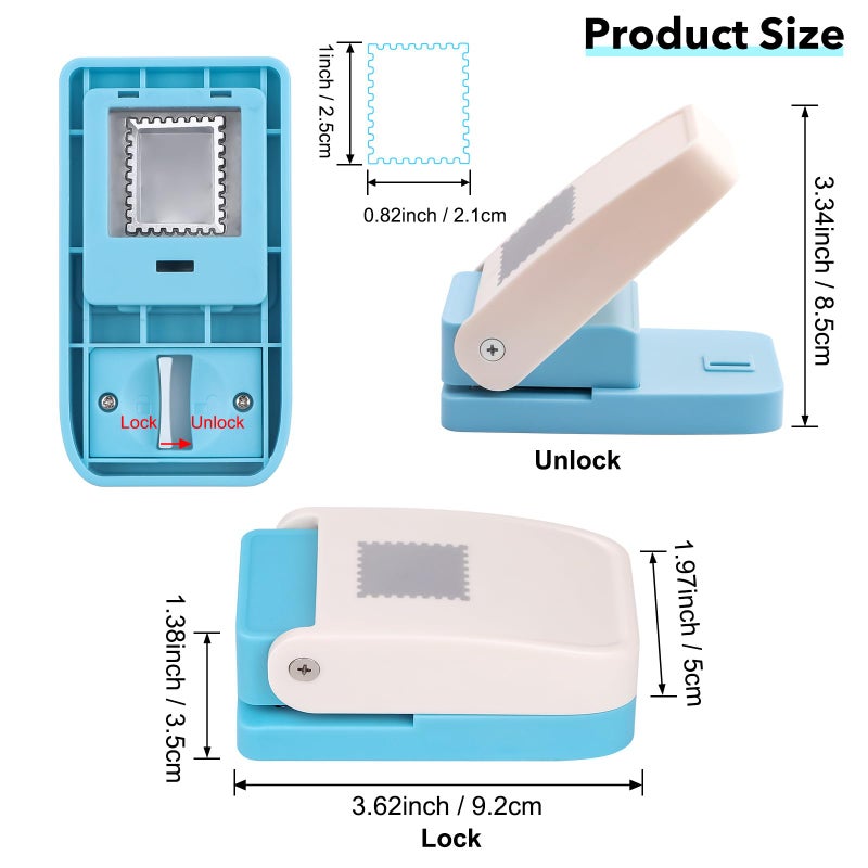BAOFALI Stamp Punch, Stamp Puncher 1X0.8inch Rectangular Postage Stamps Punches, Stamps Shaped Paper Punch, Lever Paper Punches for Crafting,Craft Cutter Hole Puncher for Scrapbooking Journaling Card Making - Image 2