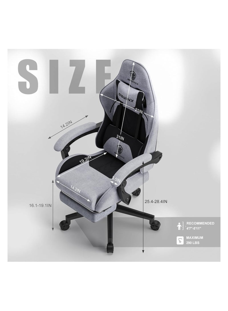Mahmayi Dowinx LS 6658B Ergonomic High Back Gaming Chair with Lumber Support and Headrest, PU Leatherette Executive Swivel Rolling Gaming Chair Ideal for Home and Office - Black and Grey - Image 3