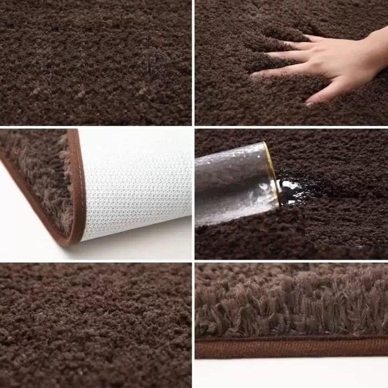 MODERN FAB سجادة حمام فائقة النعومة مضادة للانزلاق وامتصاص الماء، مقاس 40×60 سم، عبوة من قطعة واحدة، لون كوفي، بوليستر - Image 4