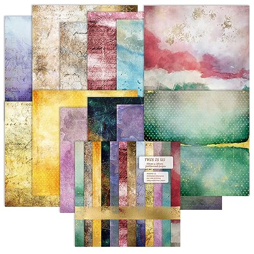 iKammo Vintage Scrapbook Paper 1212 24 Sheets DoubleSided Retro Colorful Patterned Paper scrapbooking Journaling Papers Pad for Holiday Cardmaking DIY Origami Decorative Craft Papers - Image 1