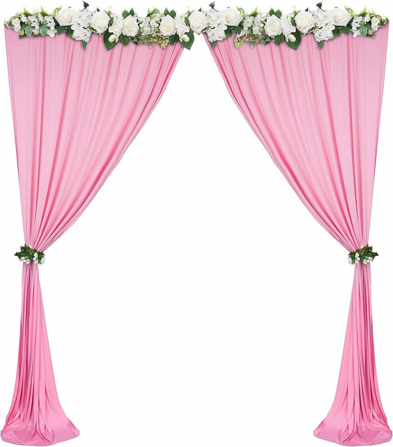 HomeArt 4 Ft. x 8 Ft. Pink Backdrop Curtains Panels, Wrinkle Free Polyester Photography Backdrop Drapes, Wedding Party Home Decoration Supplies - Image 4