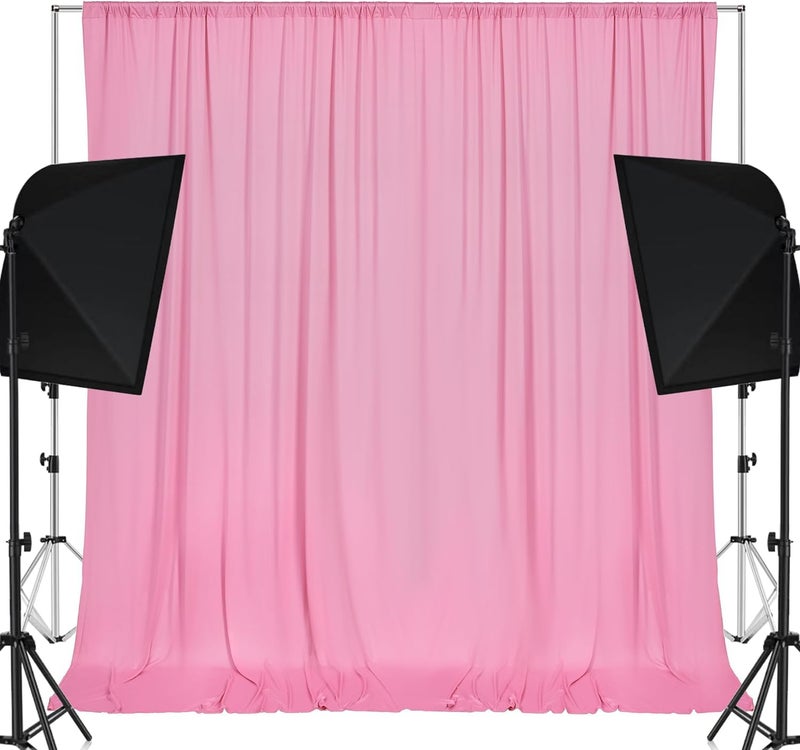 HomeArt 4 Ft. x 8 Ft. Pink Backdrop Curtains Panels, Wrinkle Free Polyester Photography Backdrop Drapes, Wedding Party Home Decoration Supplies - Image 5
