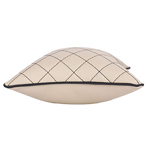 Autofit Beige & Black Double Quilted Car Cushion Set (Set of 2 Pieces) Universal for All Cars - Leather - Image 5