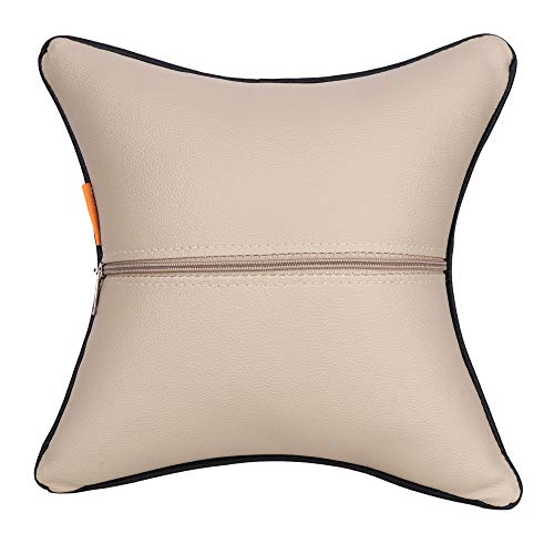 Autofit Beige & Black Double Quilted Car Cushion Set (Set of 2 Pieces) Universal for All Cars - Leather - Image 4