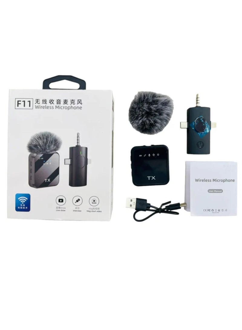 F11-1Wireless Collar Microphone Type C For iPhone Android - Image 1
