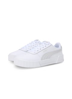 PUMA Carina Womens White Leather Trainers  - Image 2
