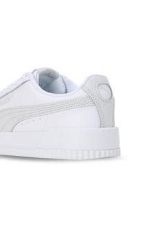 PUMA Carina Womens White Leather Trainers  - Image 3